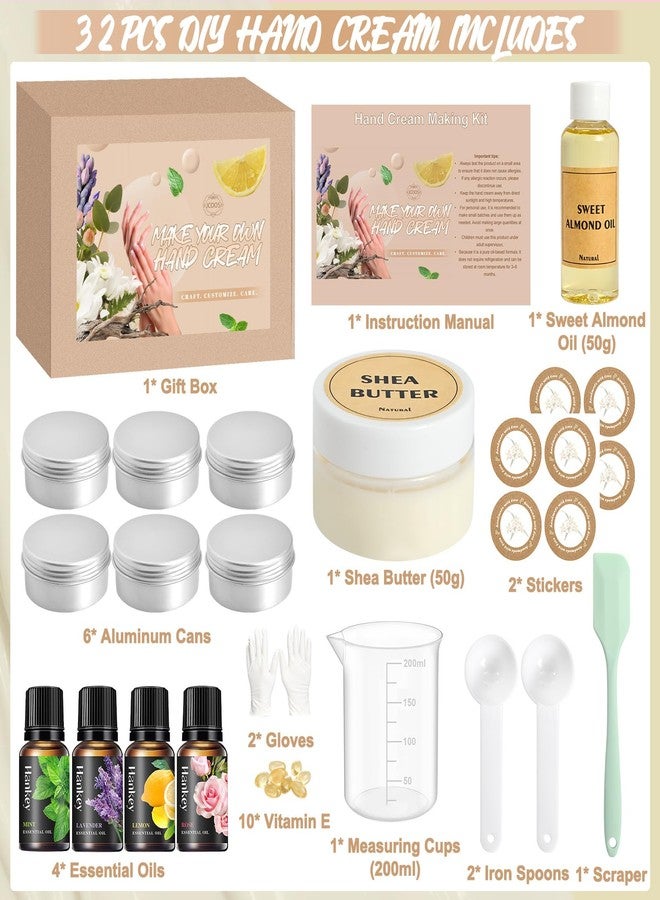 Jcoos DIY Hand Cream Making Kit, Handcream For Very Dry Hands, hand lotion with Shea Butter, Almond Oil, Jars, Essential Oils Natural Whipped Shea Butter Body Butter Making Kit Gifts for Women - Image 3